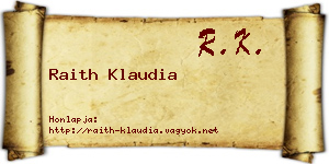 Raith Klaudia névjegykártya